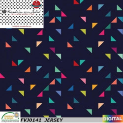 Jersey - Frl. von Julie dunkelblau Triangles bunt